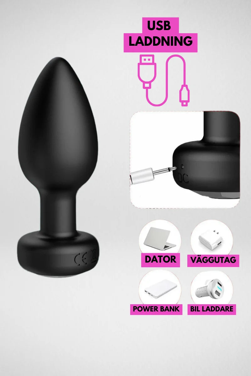 Vibrerande Buttplug Uppladdningsbar