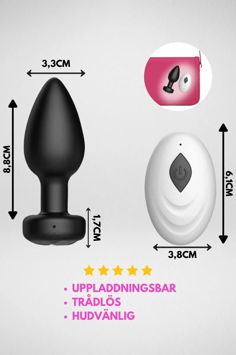 Vibrerande Buttplug Uppladdningsbar